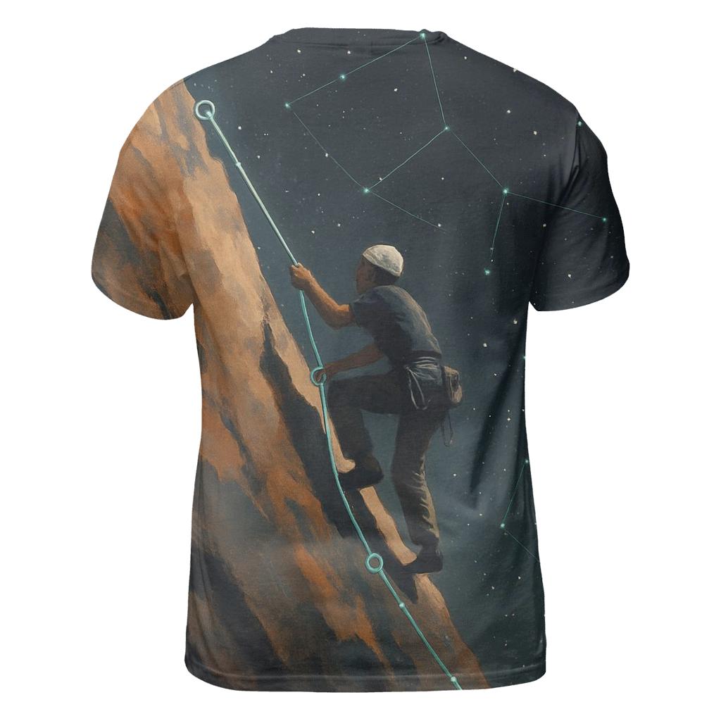 Starlit Mountain Climb trendy printed shirt styles