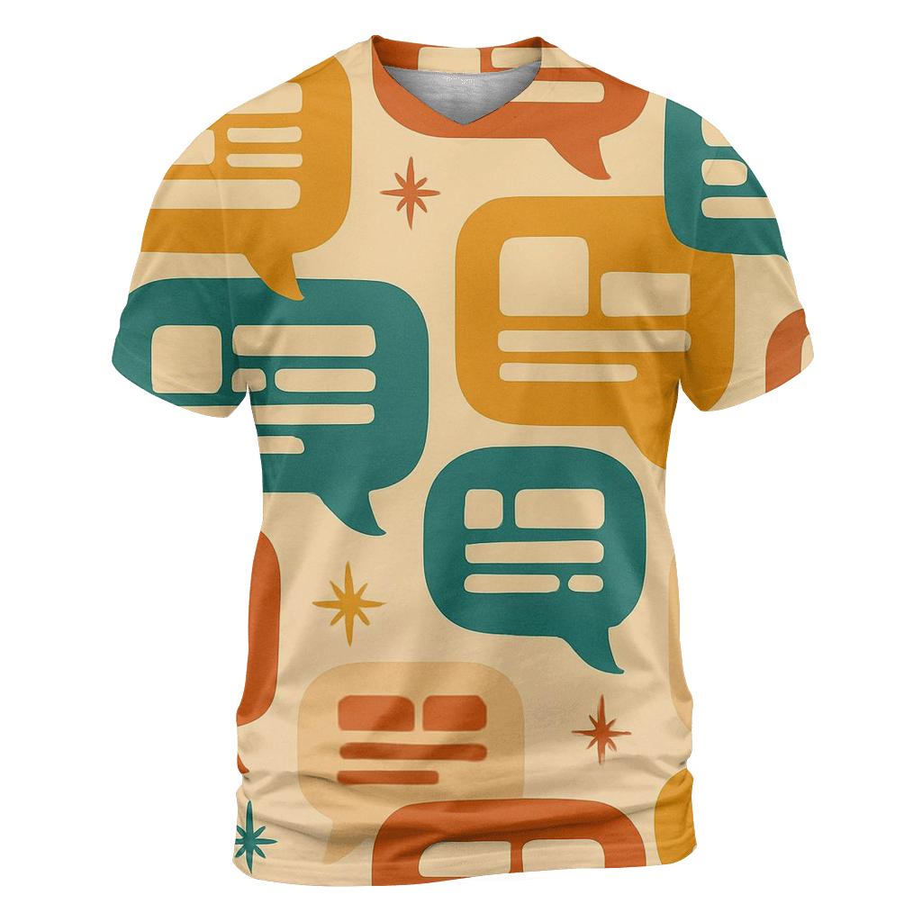Seventies Typographic Speech Bubbles designer pattern shirts