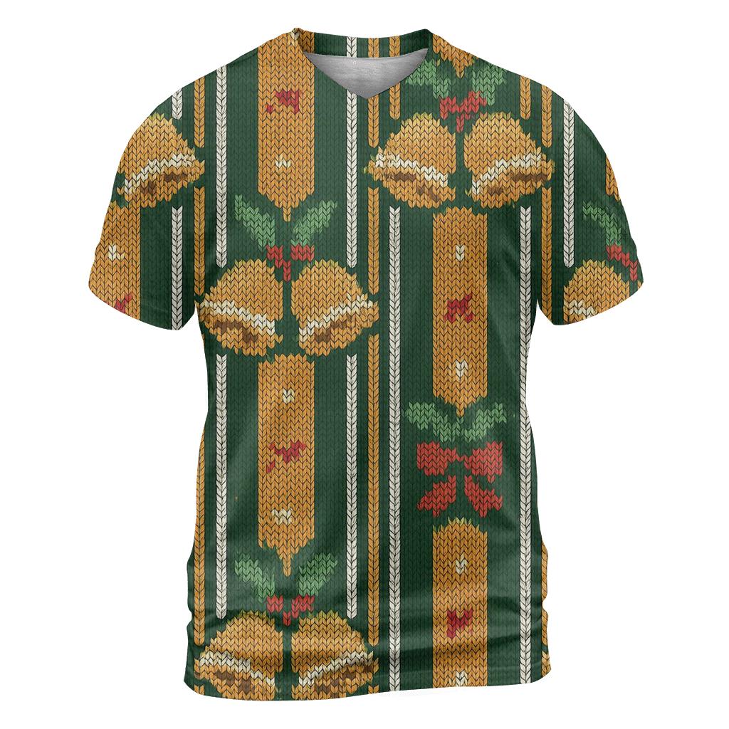 Holly Jingle Bell Barcode Design vibrant all-over design tees