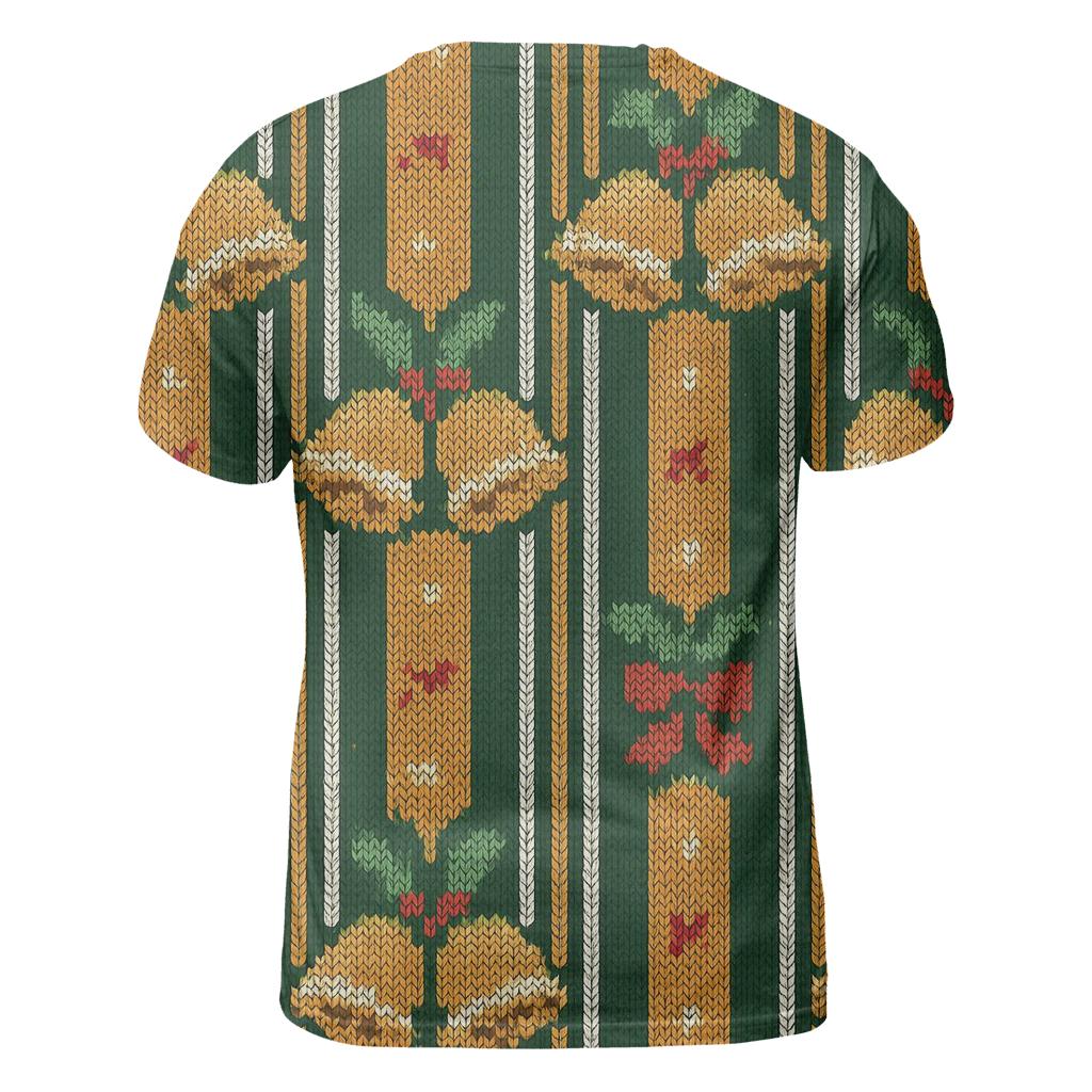 Holly Jingle Bell Barcode Design vibrant all-over design tees