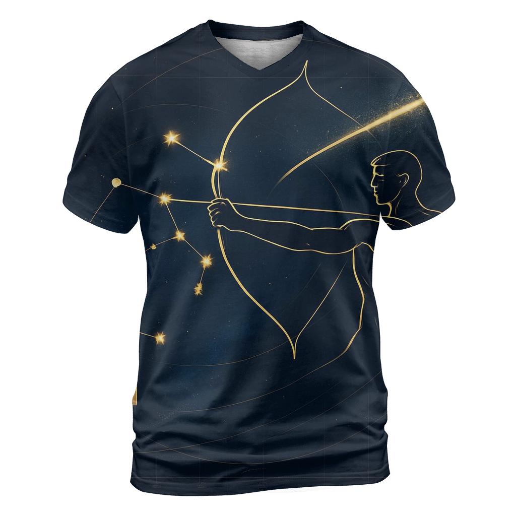 Sagittarius Archer Galactic Trajectory Map creative print fashion shirts