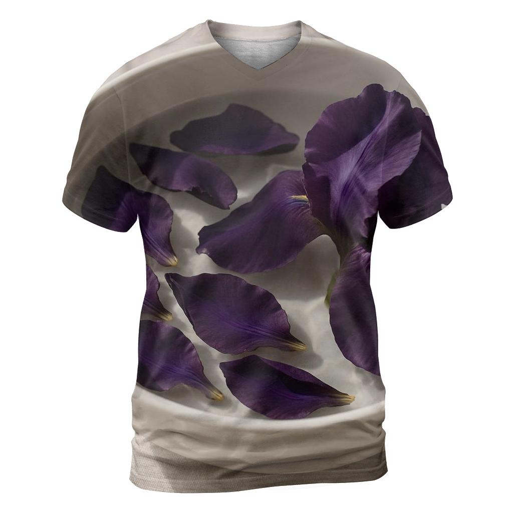 Iris Petals Floating In A Ceramic Rinse Bowl unique graphic print tees