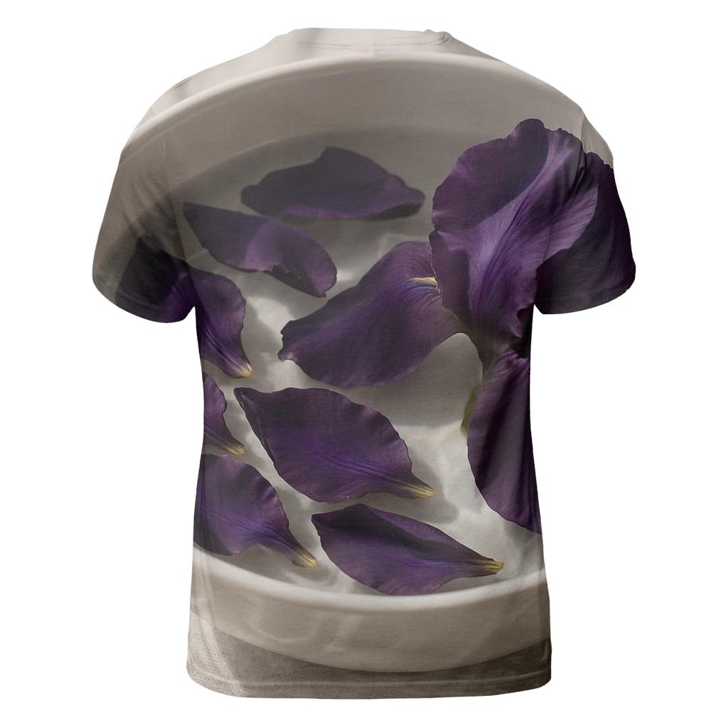 Iris Petals Floating In A Ceramic Rinse Bowl unique graphic print tees