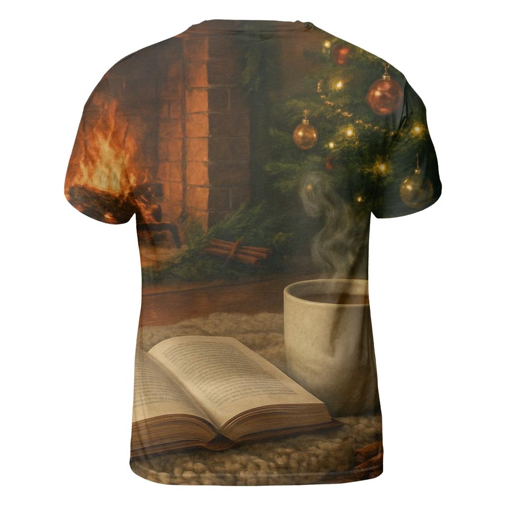 Fireside Reading Under Tree Glow trendy printed shirt styles