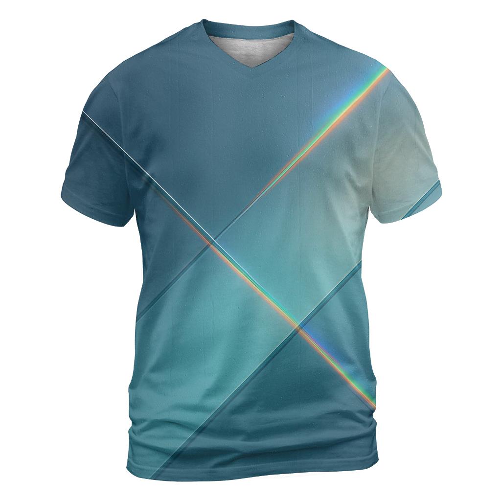 Prismatic Rain Drift Gradient vibrant all-over design tees