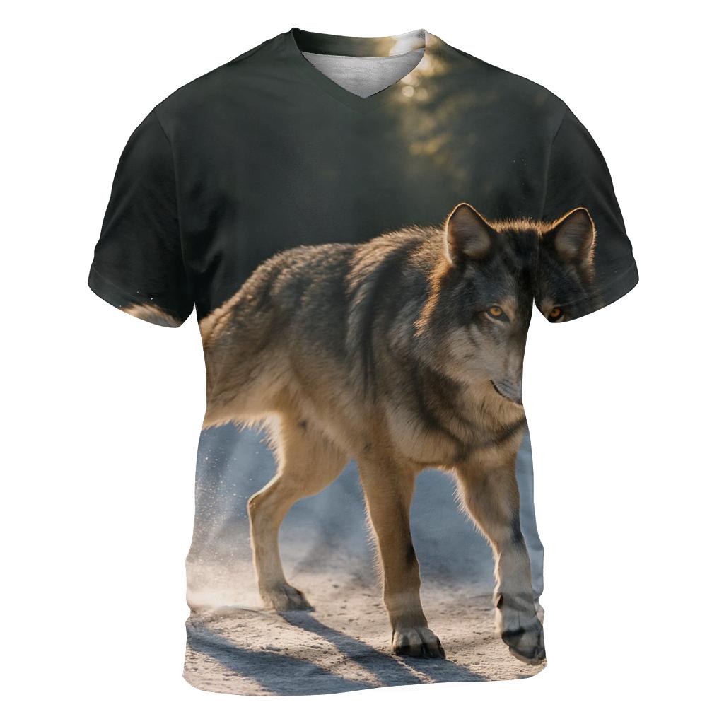 Forest Road Scent Marking With Snow Dust artistic all-over print tops