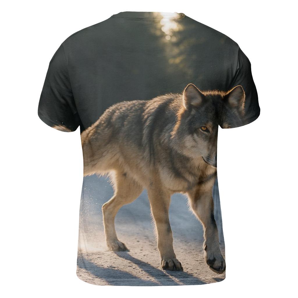 Forest Road Scent Marking With Snow Dust artistic all-over print tops