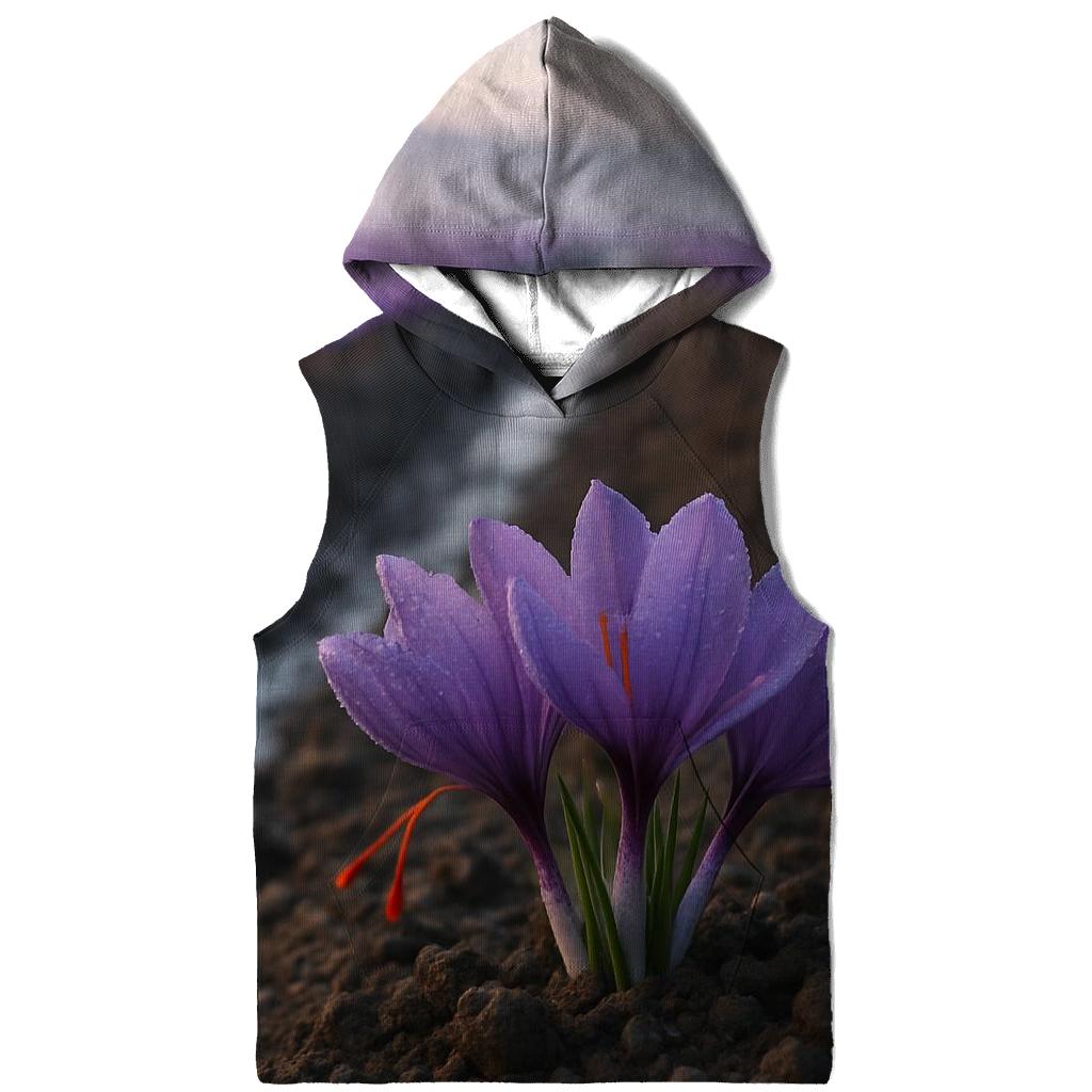 Saffron Crocus Harvest Rows At Dawn pullover hoodies