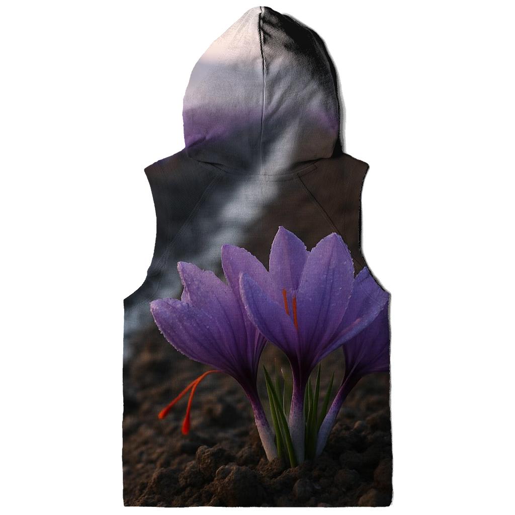 Saffron Crocus Harvest Rows At Dawn pullover hoodies