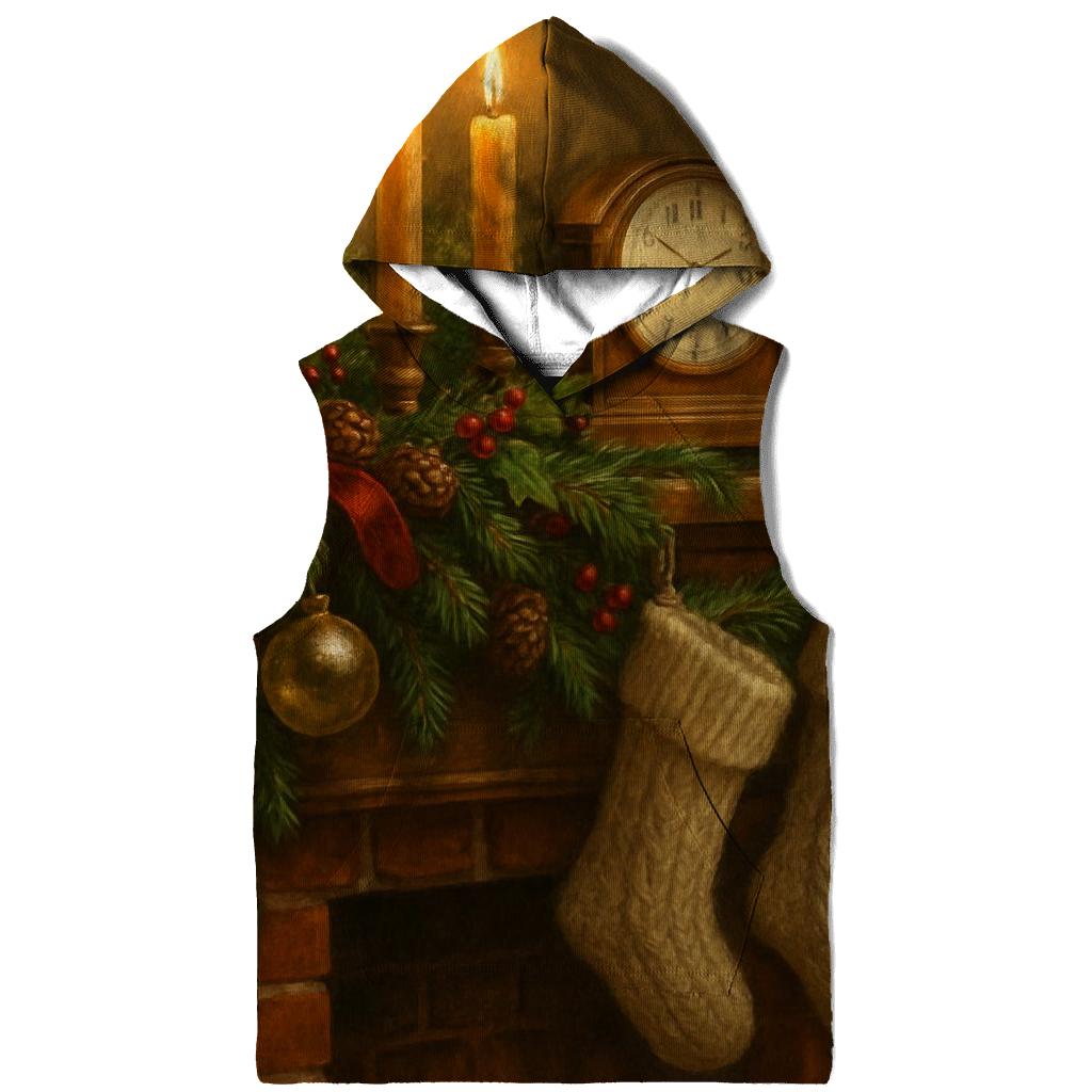 Candlelit Evergreen Mantel Memories printed hoodies