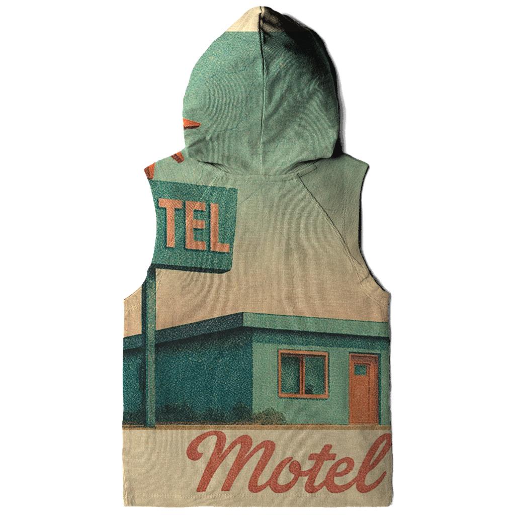 Weathered Space Age Motel Postcard printed hoodies