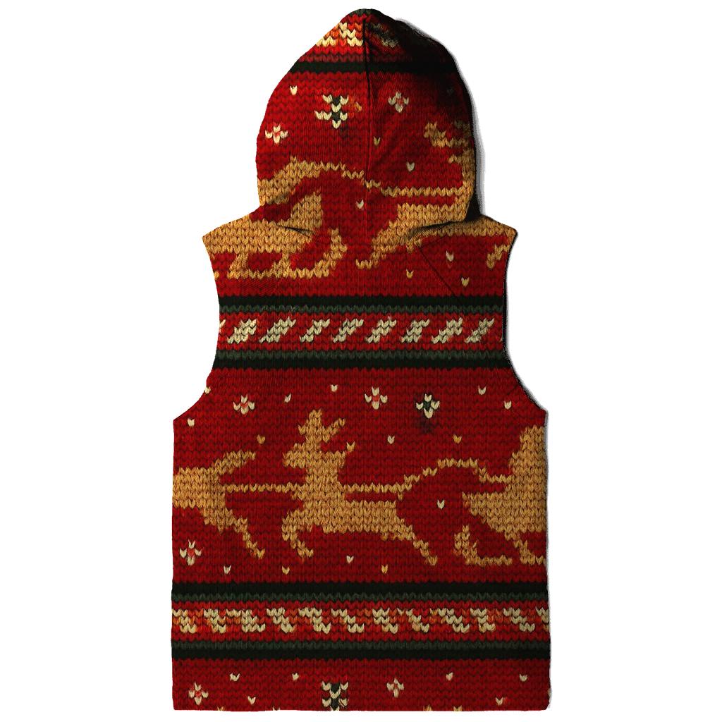 Santa Sleigh Pixel Speedway Design heavyweight hoodies