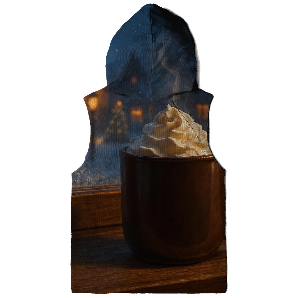 Snowy Village Window With Cocoa Steam designer hoodies