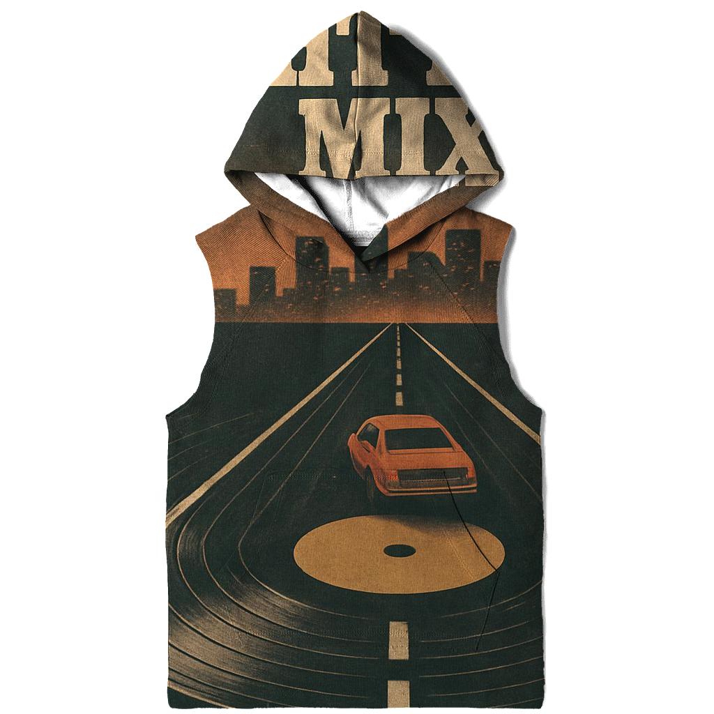 Distressed Vinyl Record Night Drive hoodie designs