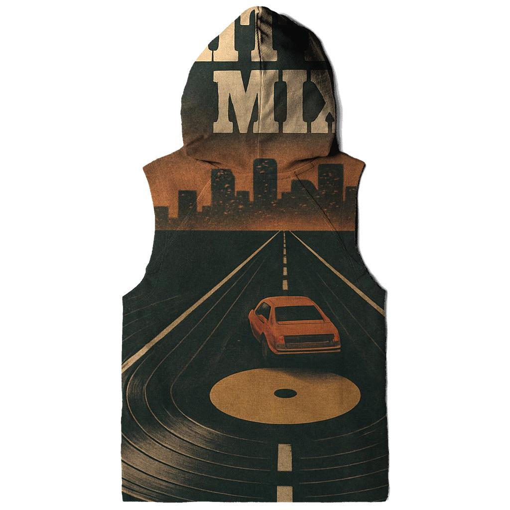Distressed Vinyl Record Night Drive hoodie designs