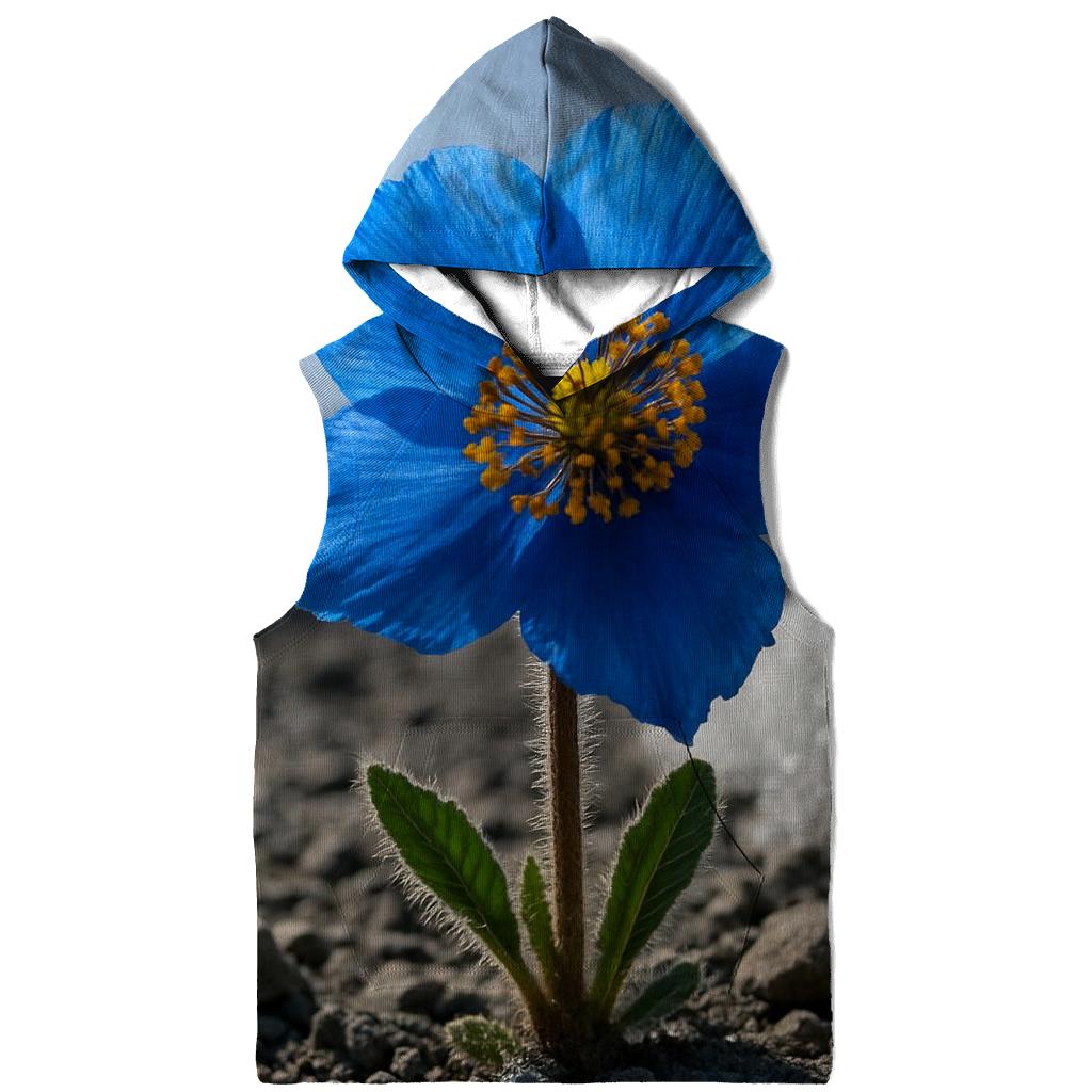 Blue Poppy Bloom In Alpine Scree lightweight hoodies