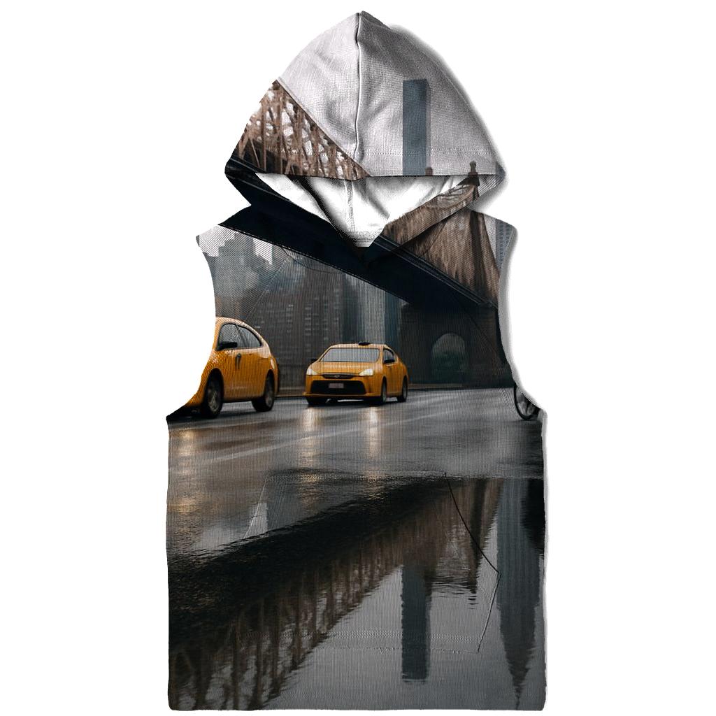 Rain Gloss Reflections On Queensboro Bridge Approach premium hoodies