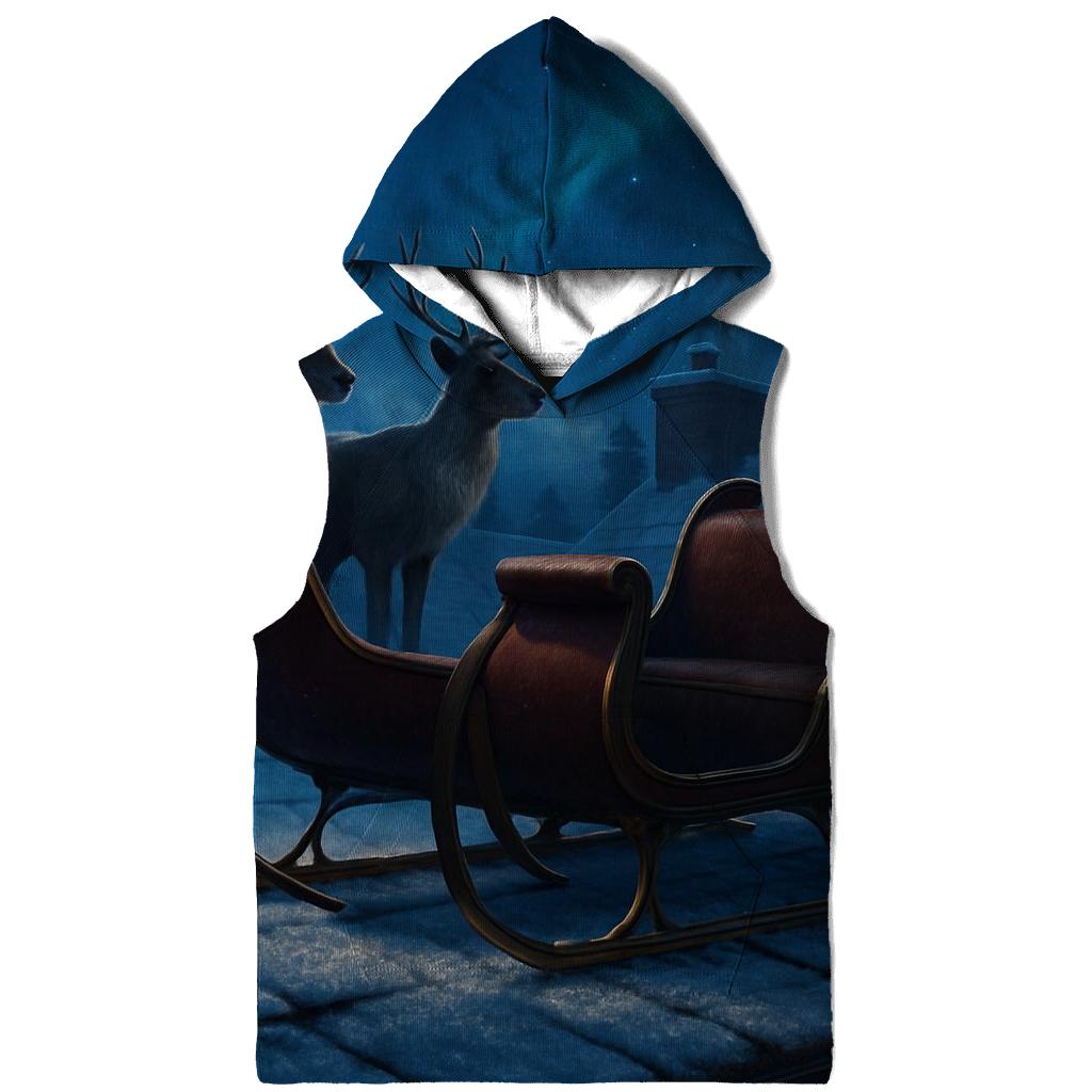 Midnight Sleigh On Rooftop Silence heavyweight hoodies