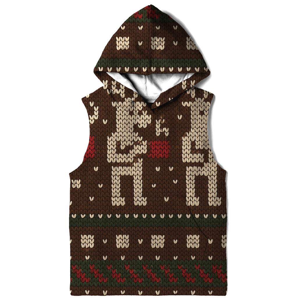 Reindeer Hot Cocoa Sweater Stripe Design embroidered hoodies