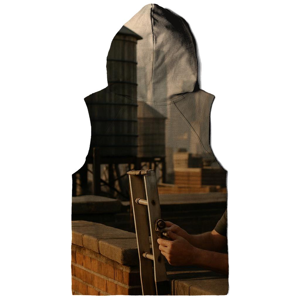 September Rooftop Water Towers With Downtown In The Haze hoodies fashion