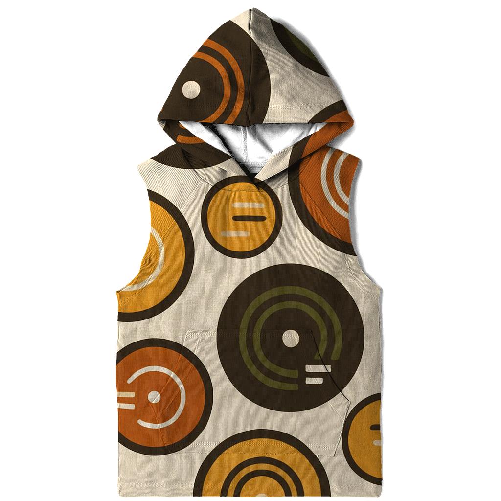 Funky Geometric Record Labels zip-up hoodies
