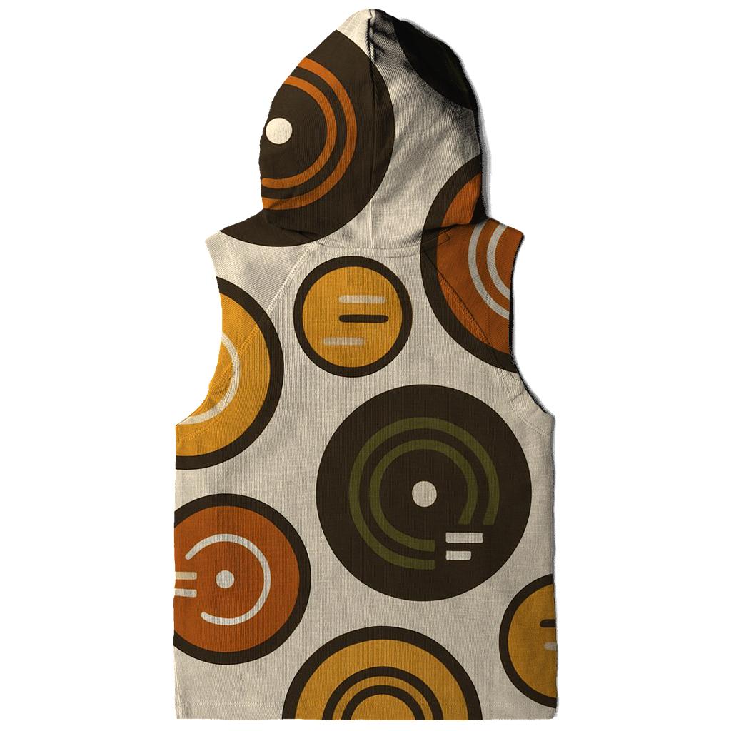 Funky Geometric Record Labels zip-up hoodies