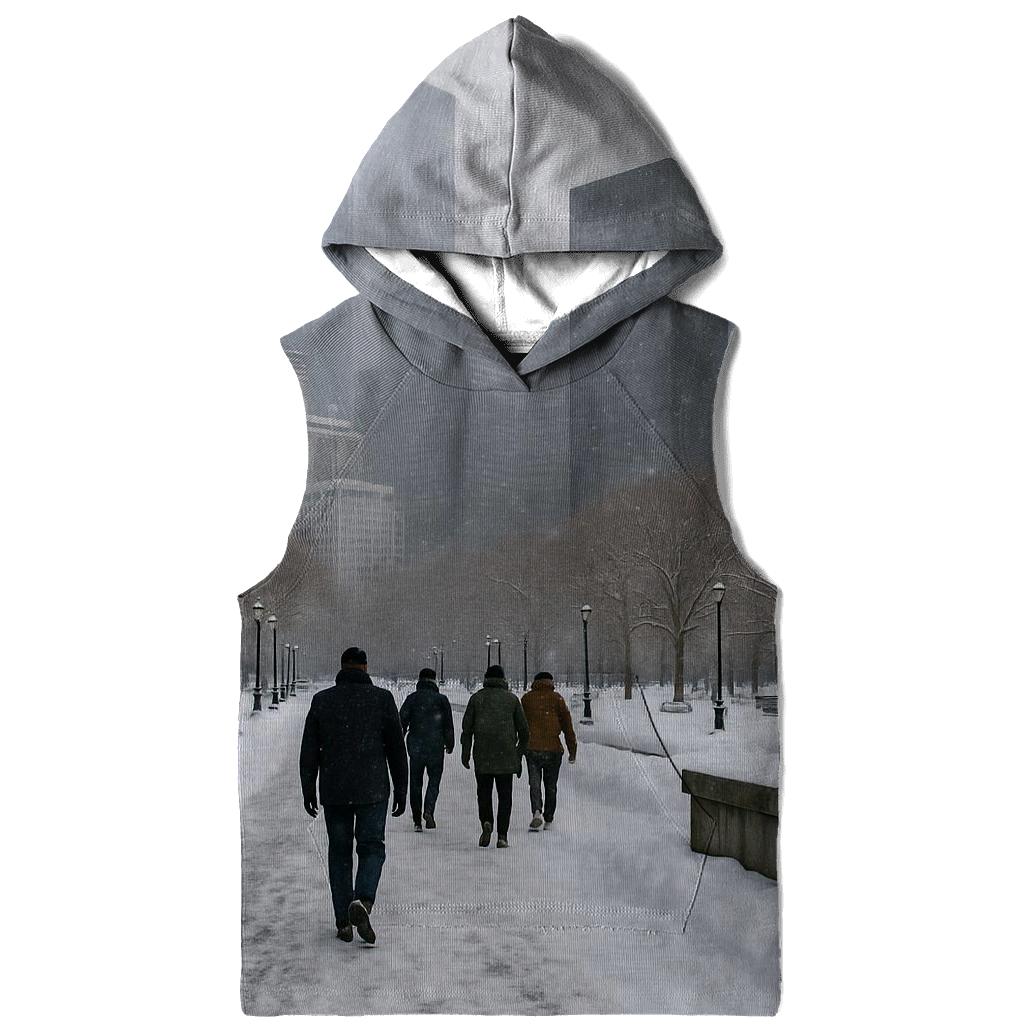 Battery Park Winter Snowline Facing The Financial District embroidered hoodies