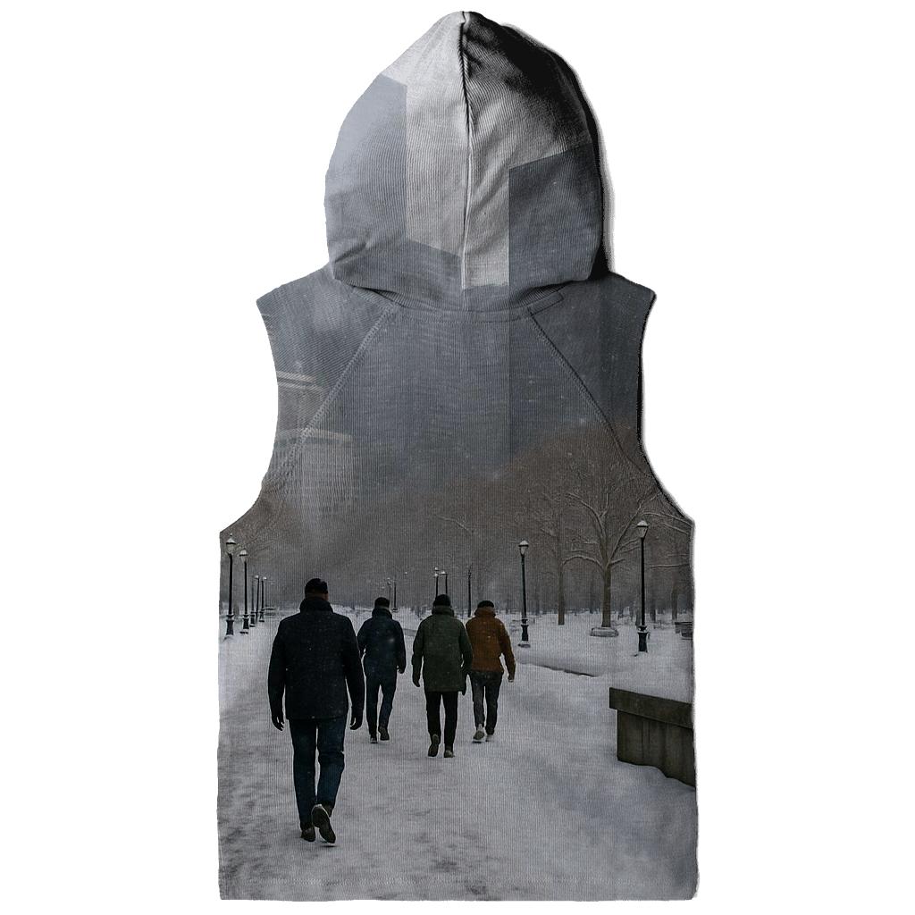 Battery Park Winter Snowline Facing The Financial District embroidered hoodies