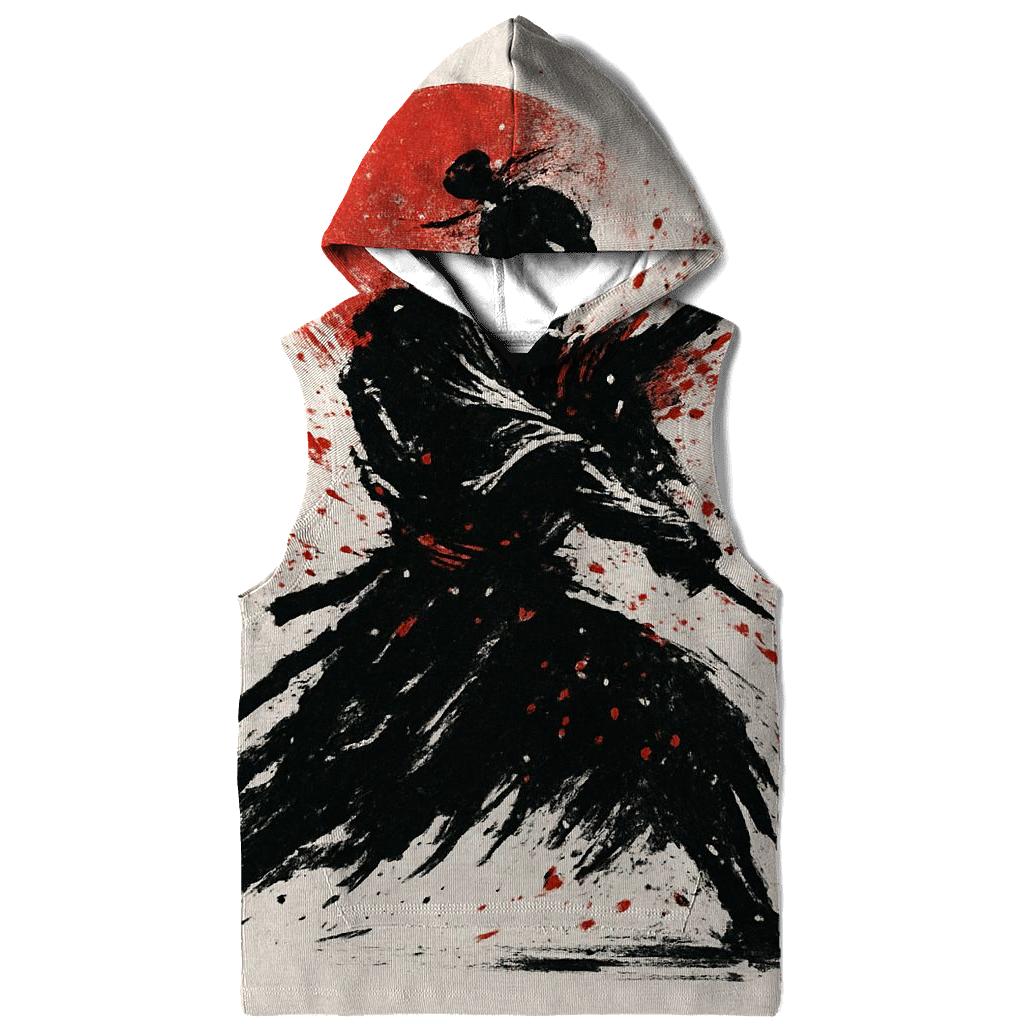 Ink Splash Samurai Silhouette hoodie styles