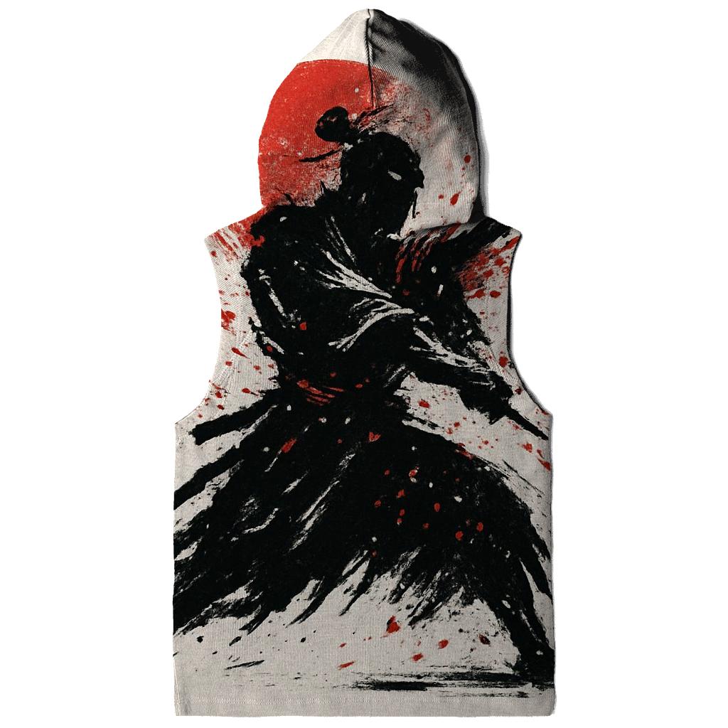 Ink Splash Samurai Silhouette hoodie styles