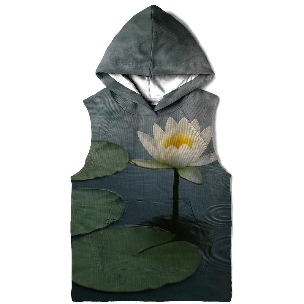 Water Lily Leaves With Flower And Raindrop Rings custom hoodies