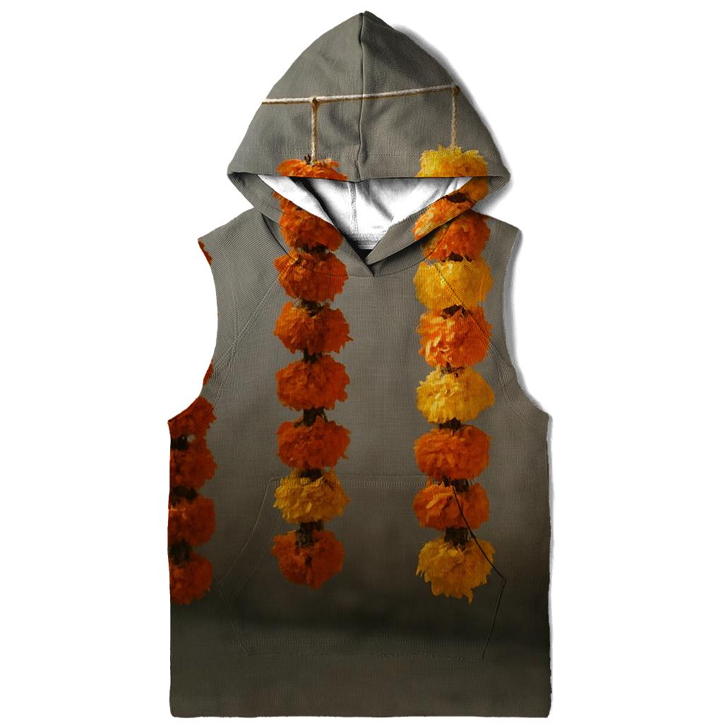 Marigold Garlands Drying In Courtyard Shade hoodie trends