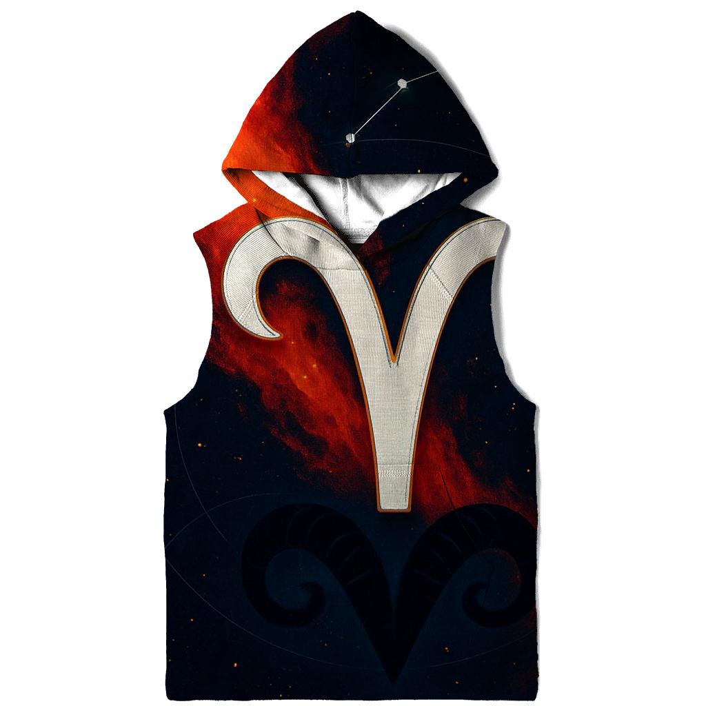 Aries Ram Horn Fire Nebula Crest designer hoodies