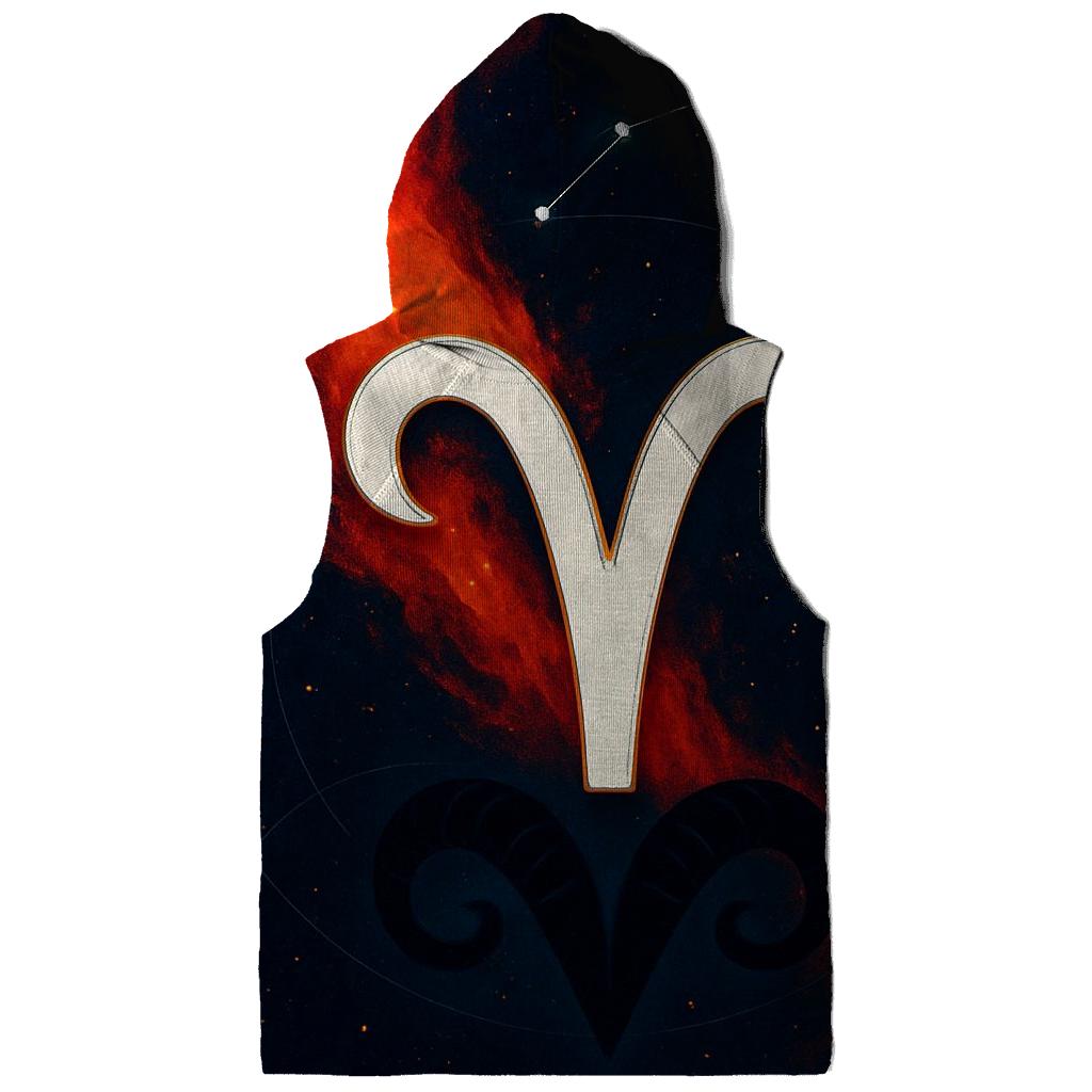Aries Ram Horn Fire Nebula Crest designer hoodies