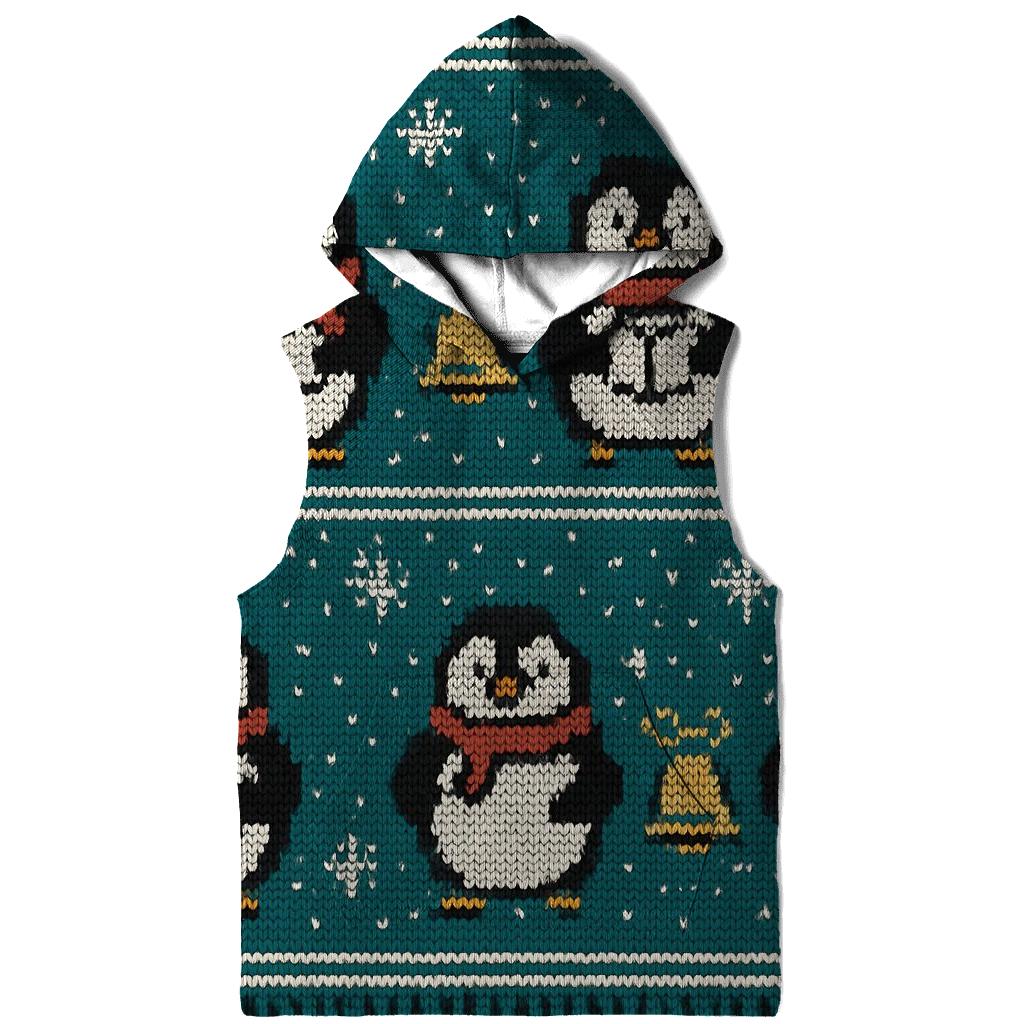 Penguin Caroler Star Map Design heavyweight hoodies