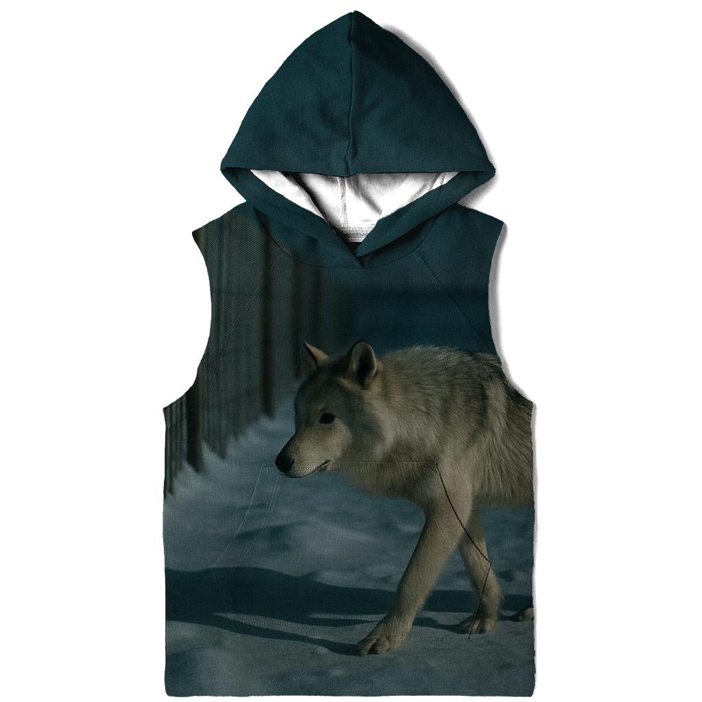 Snow Fence Line On High Plains Winter Night heavyweight hoodies