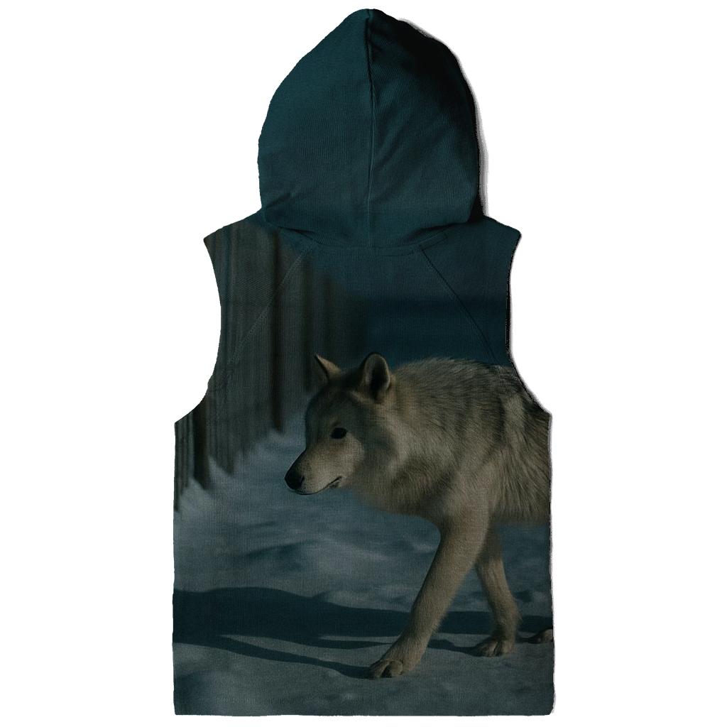 Snow Fence Line On High Plains Winter Night heavyweight hoodies