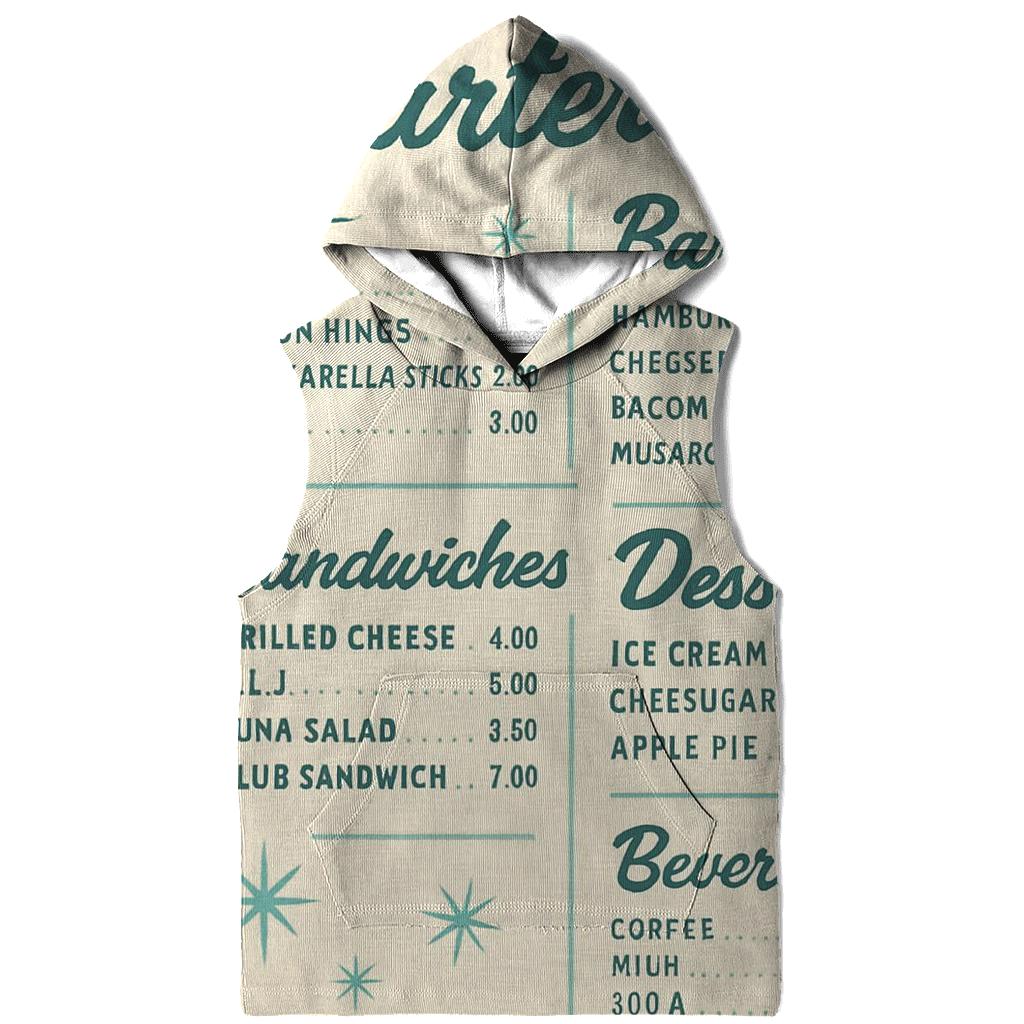 Classic Diner Menu With Starburst Accents embroidered hoodies