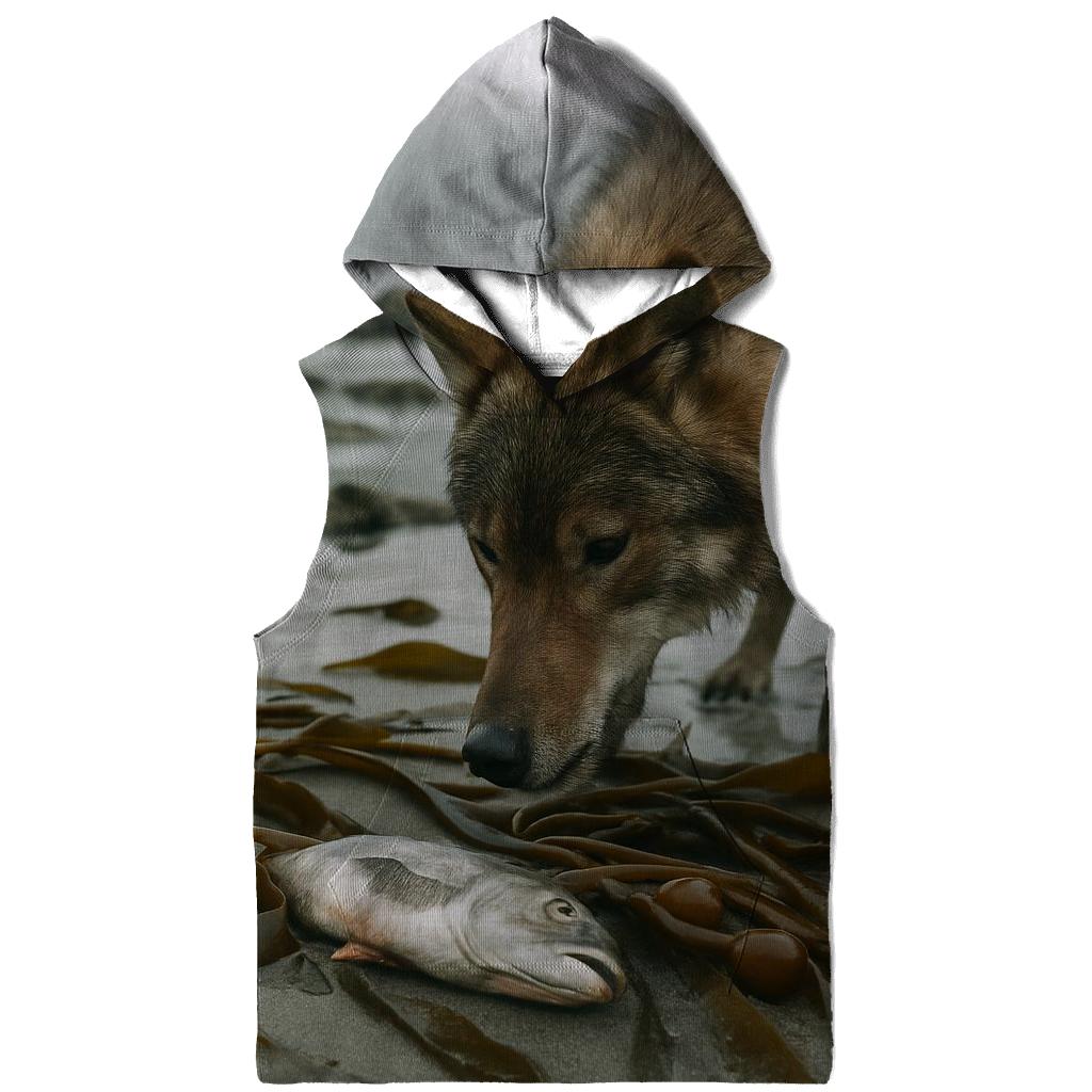 Coastal Kelp Line Foraging At Low Tide premium hoodies
