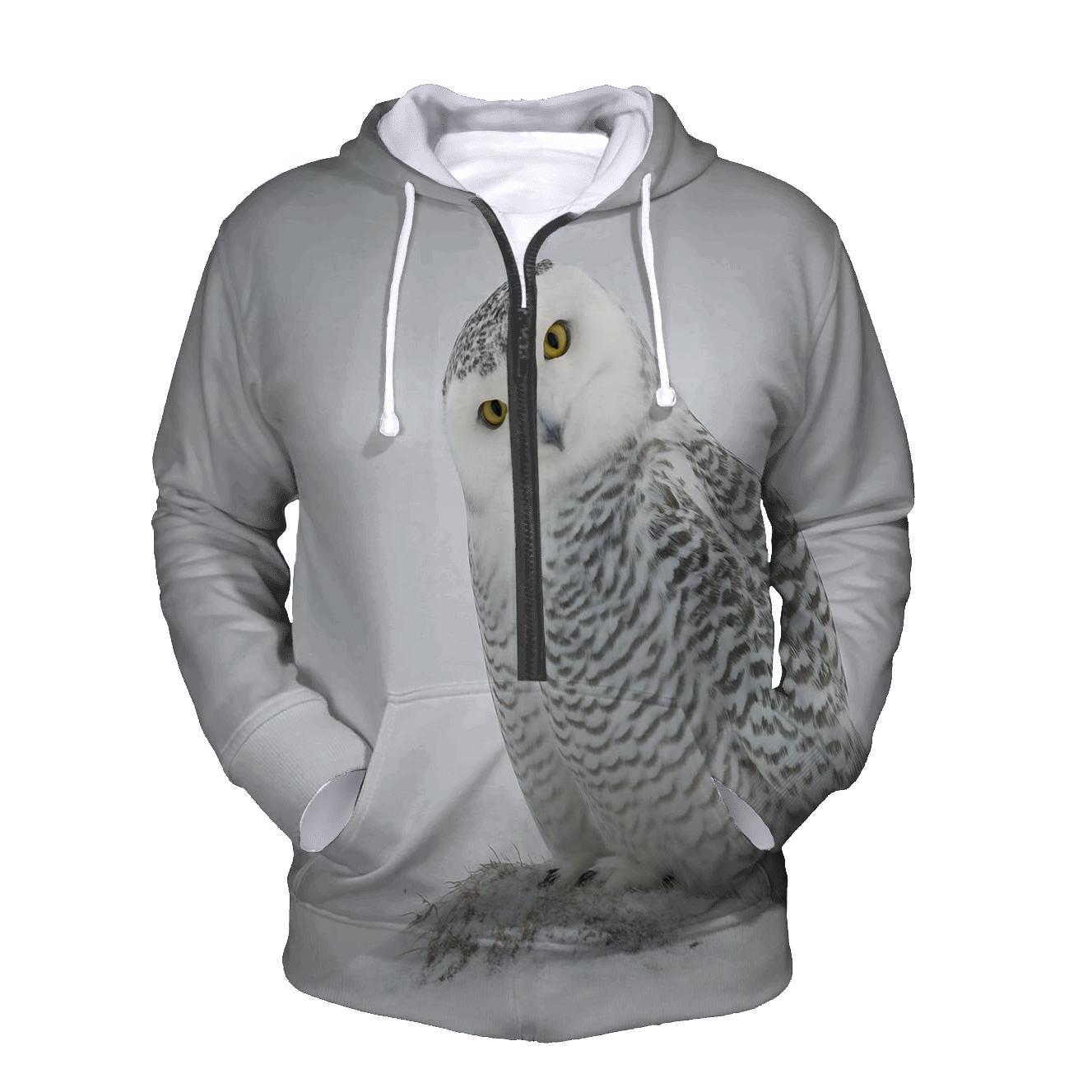 Frostline Listener Snowy Owl heavyweight hoodies