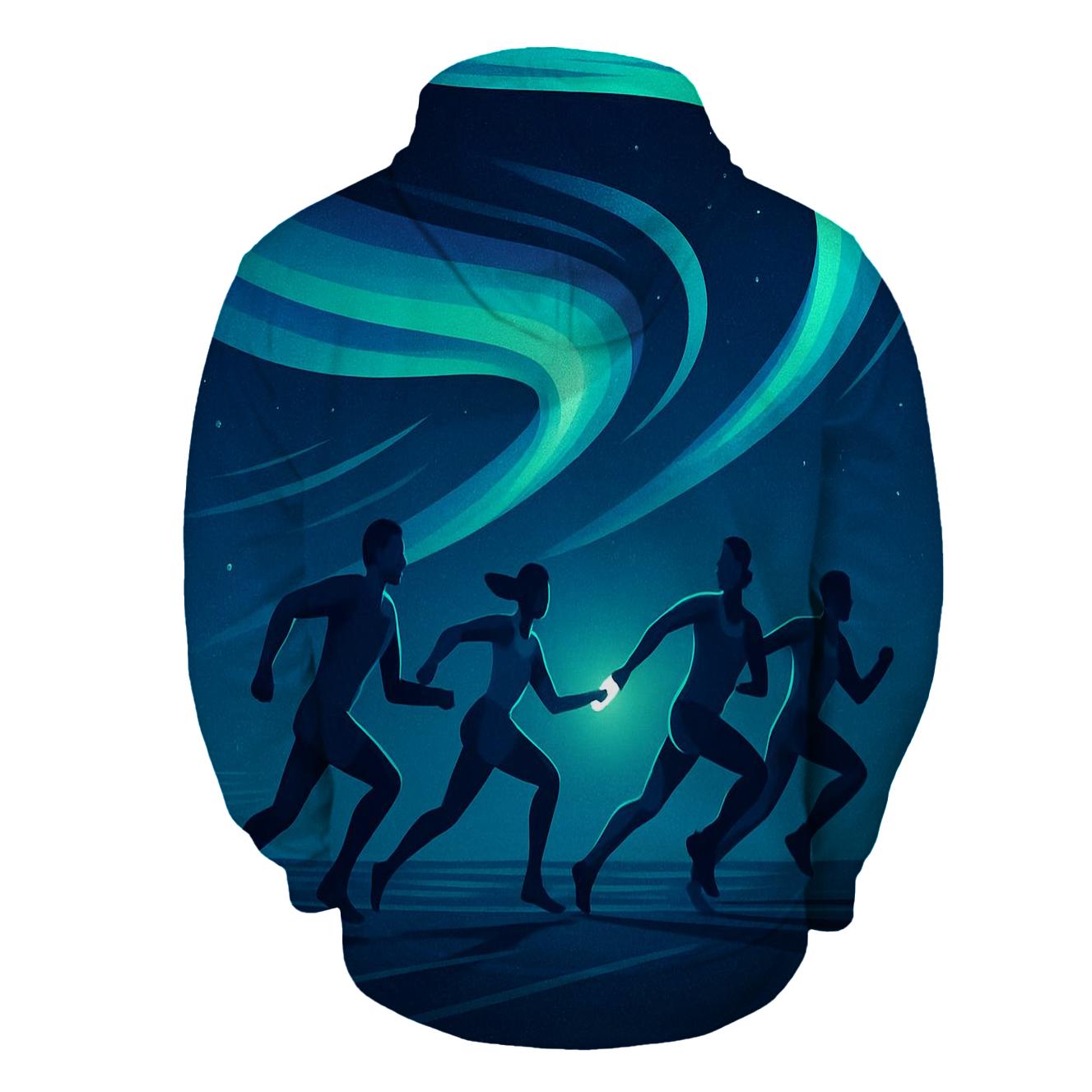 Aurora Sprint Relay designer hoodies
