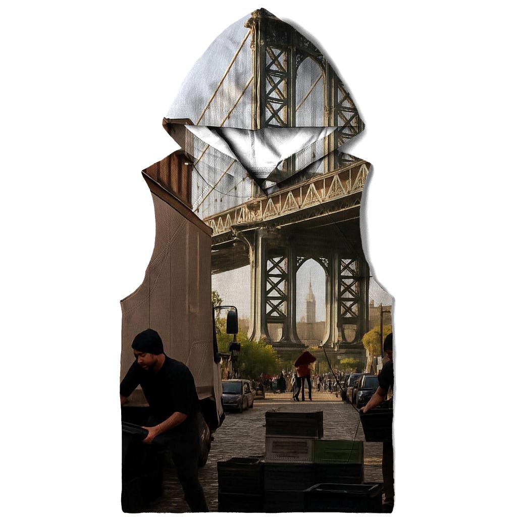 Morning Market Unloading Under The Manhattan Bridge In DUMBO hoodies fashion
