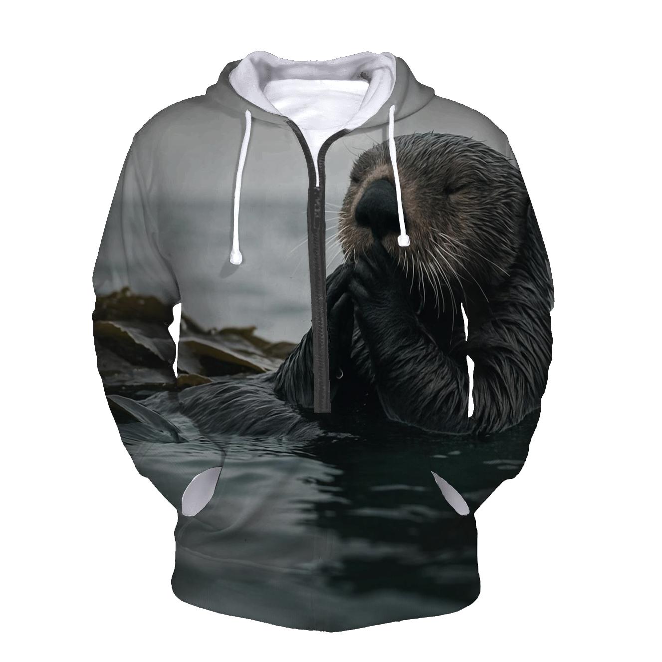 Kelp Edge Patrol Sea Otter designer hoodies