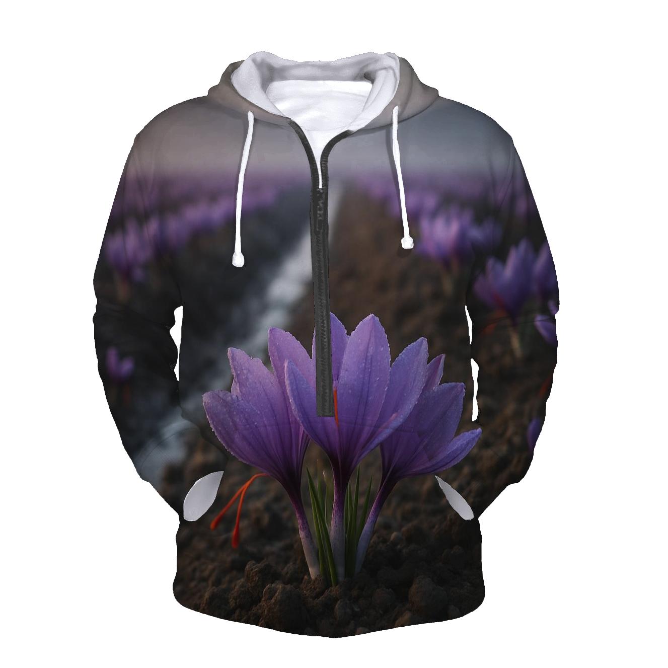 Saffron Crocus Harvest Rows At Dawn hoodie styles