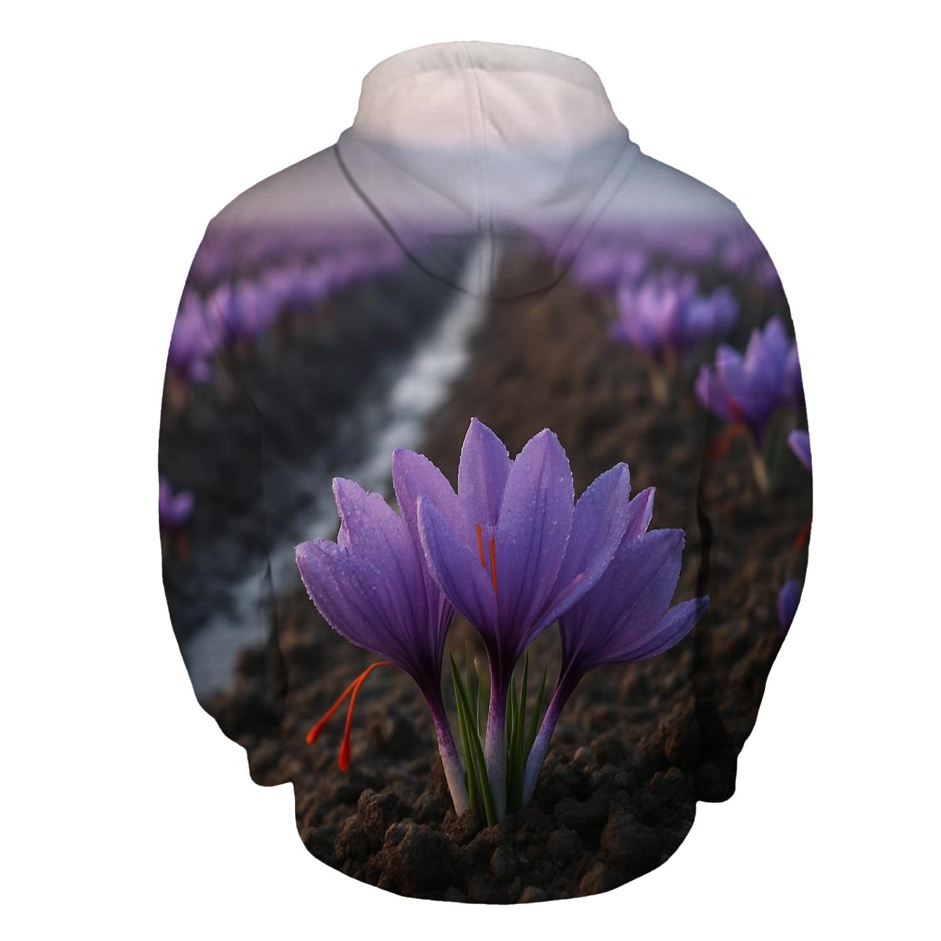 Saffron Crocus Harvest Rows At Dawn hoodie styles