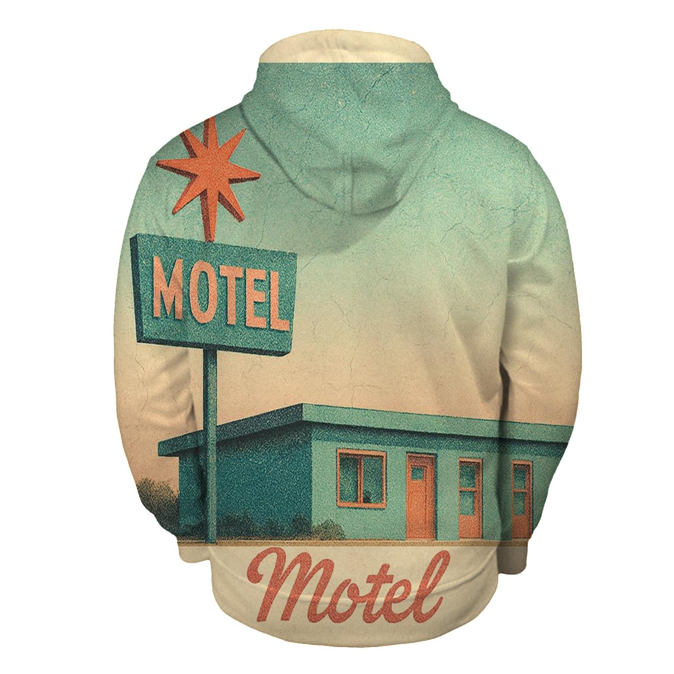 Weathered Space Age Motel Postcard custom hoodies