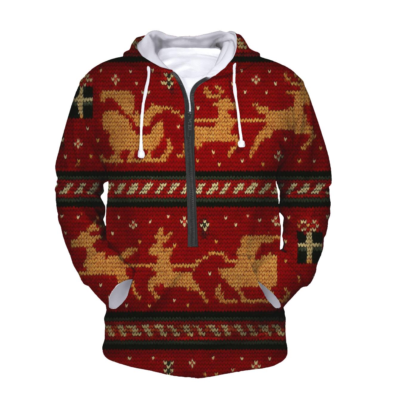 Santa Sleigh Pixel Speedway Design graphic hoodies
