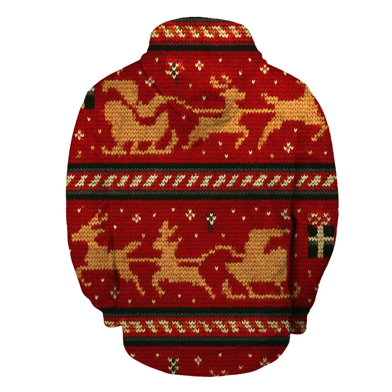 Santa Sleigh Pixel Speedway Design graphic hoodies