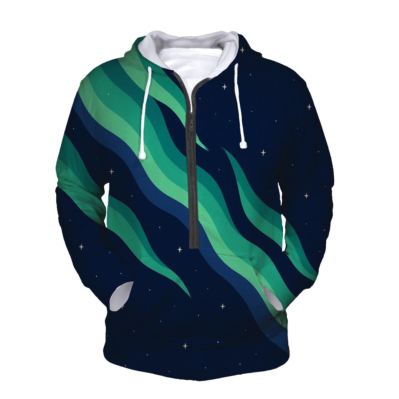 Aurora Curtain Diagonal Ribbons hoodie styles