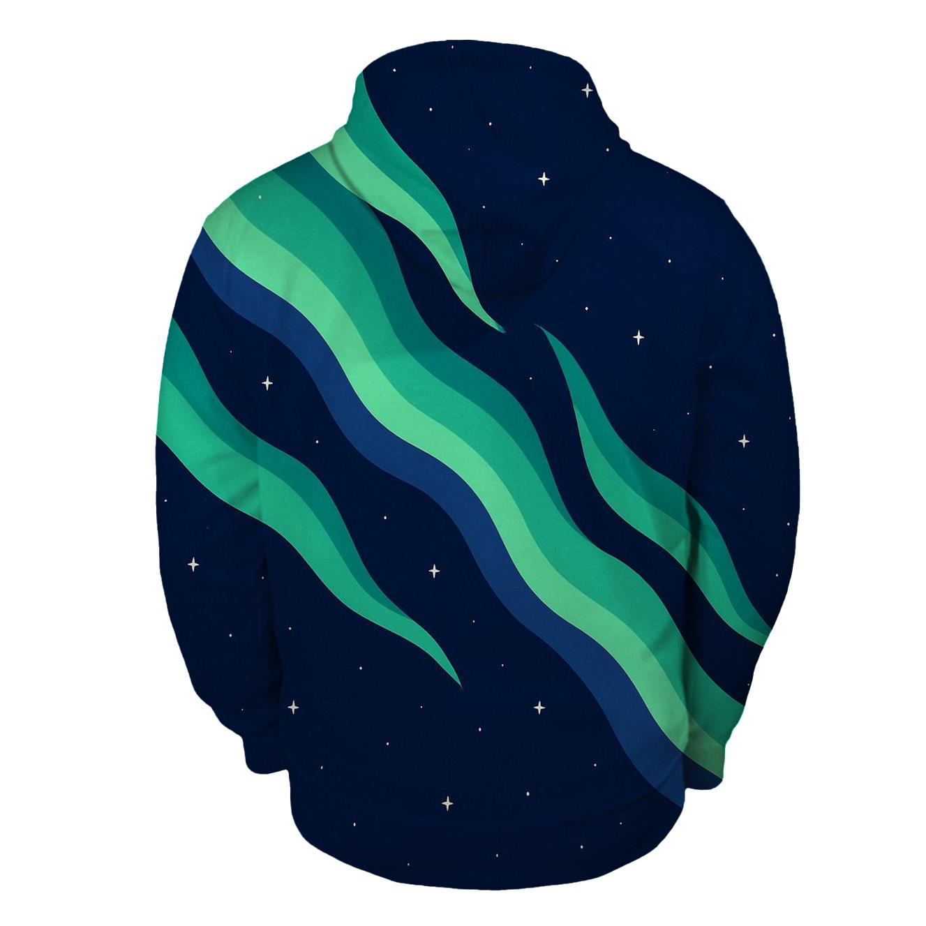 Aurora Curtain Diagonal Ribbons hoodie styles